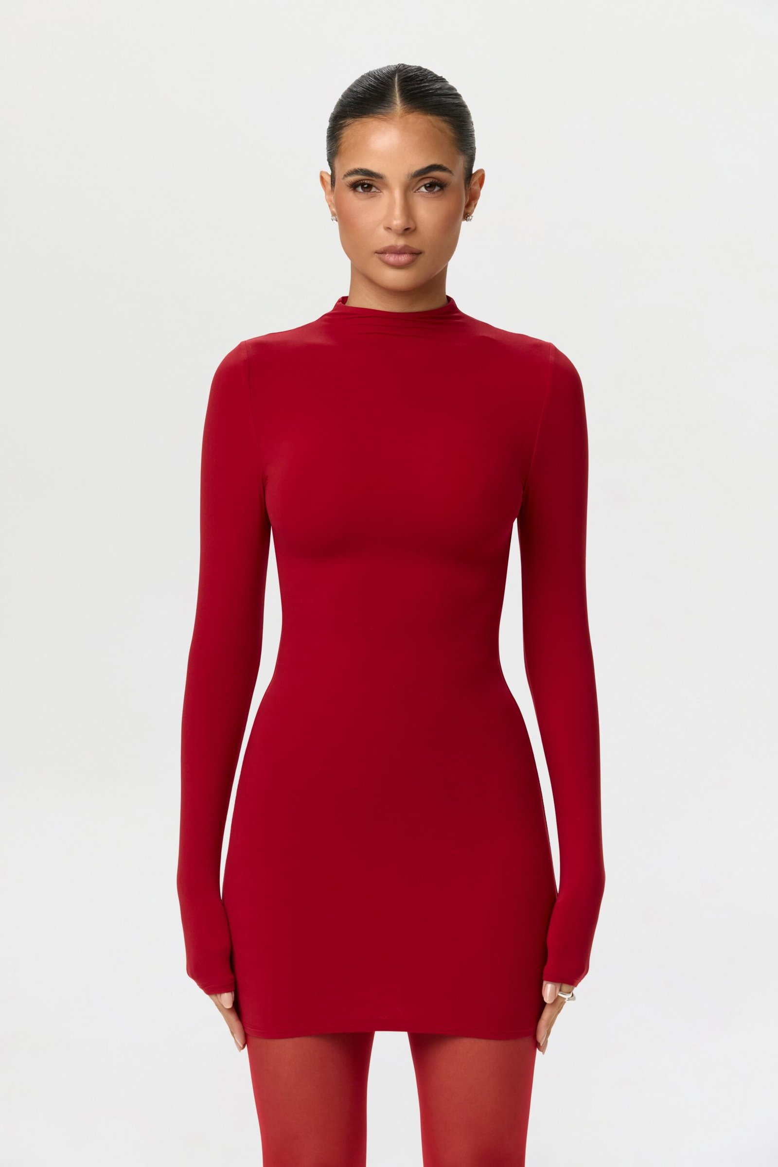 Naked Mock Neck Mini Dress - Image 3