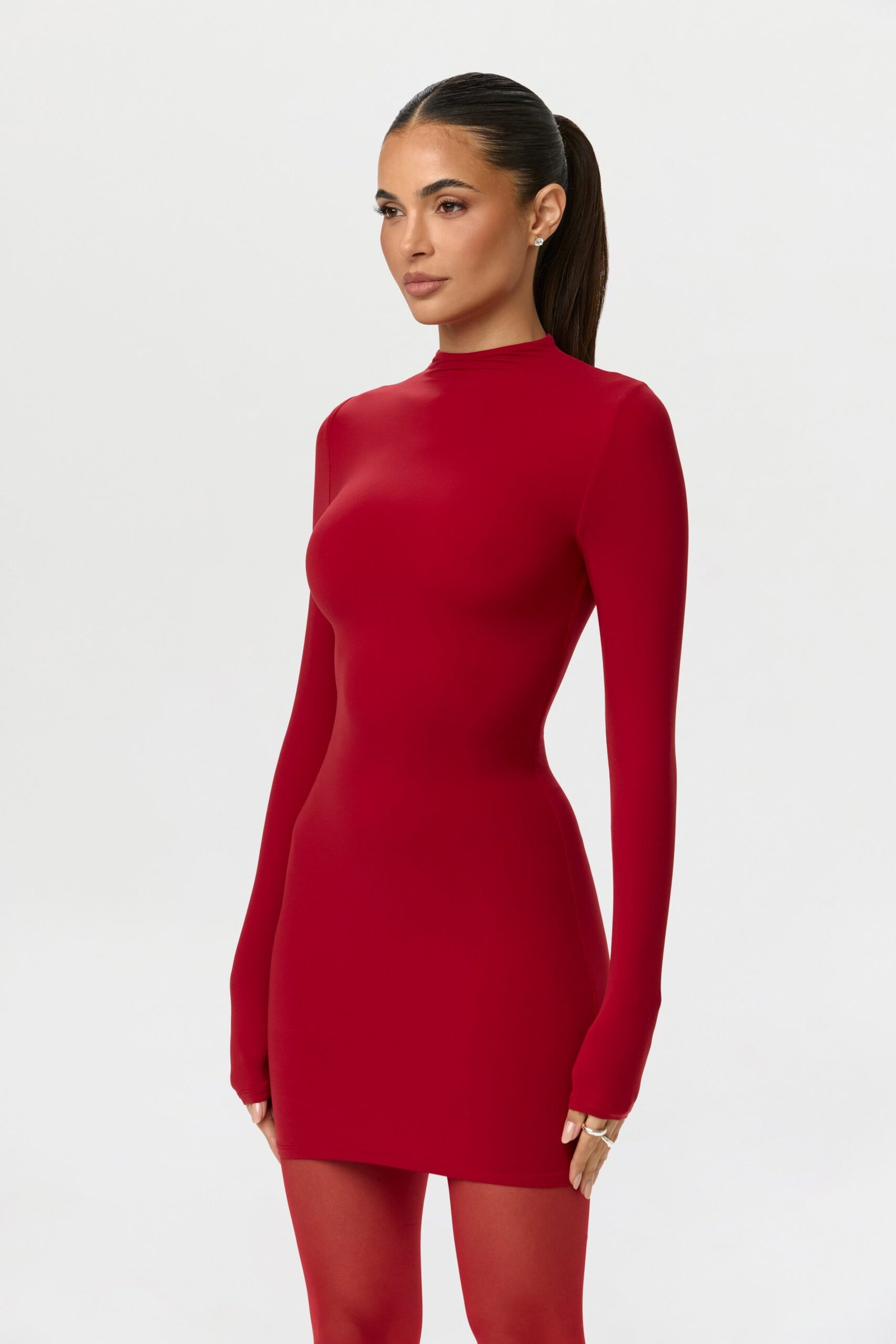 Naked Mock Neck Mini Dress - Image 4