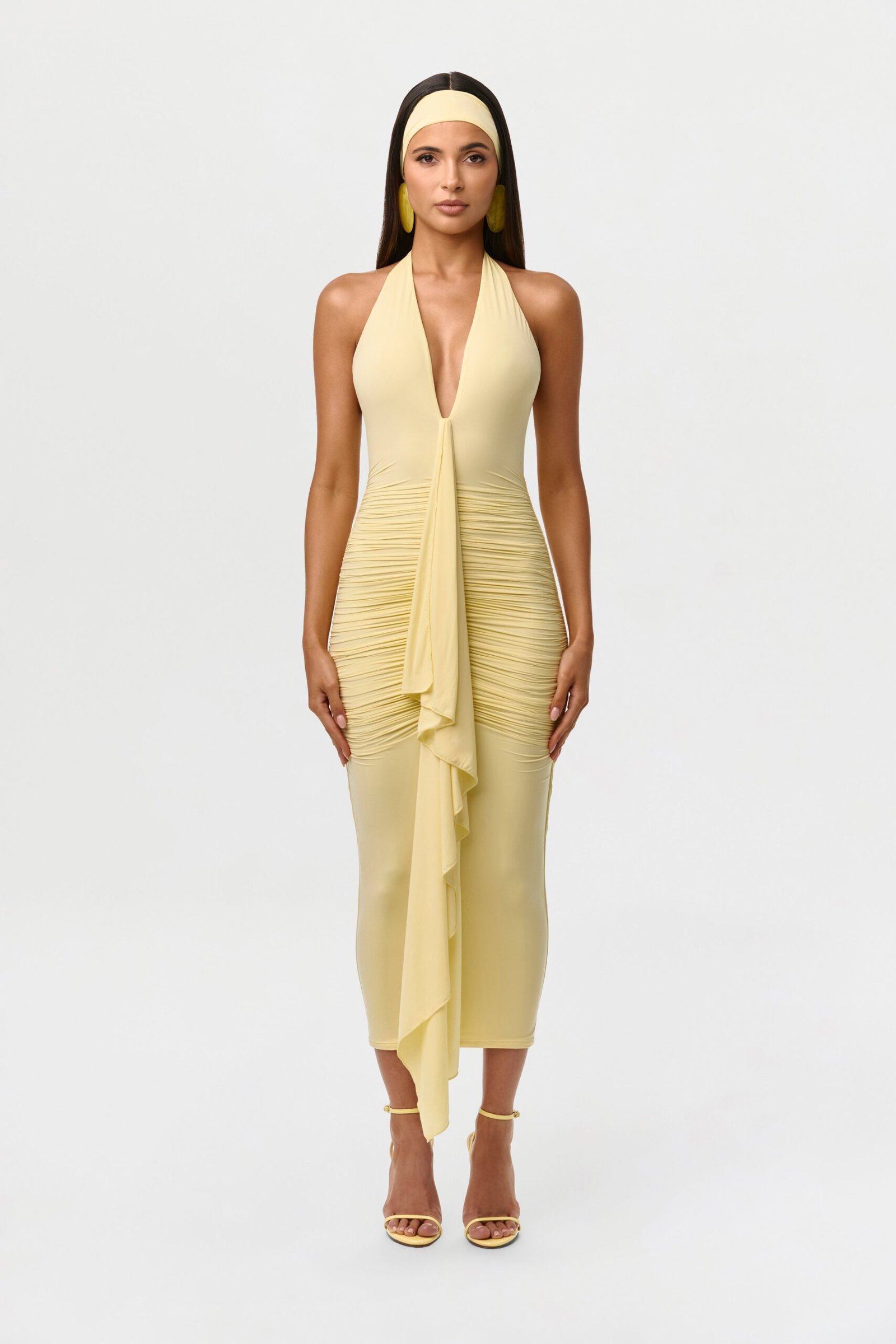 Naked Ruffle Halter Dress - Image 2