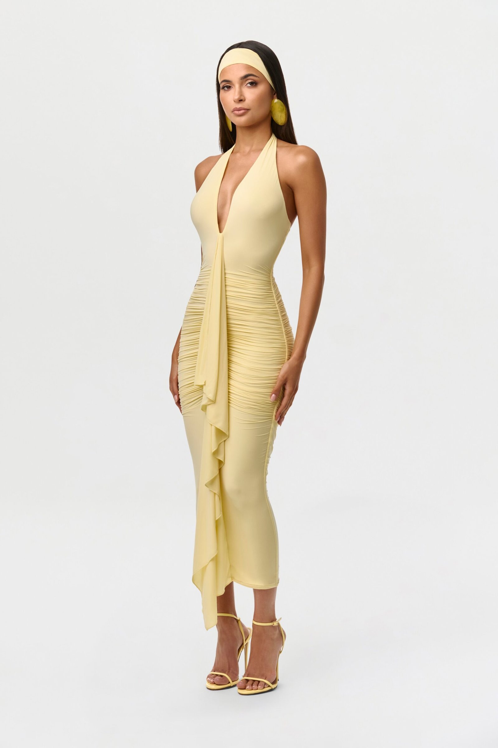 Naked Ruffle Halter Dress - Image 3