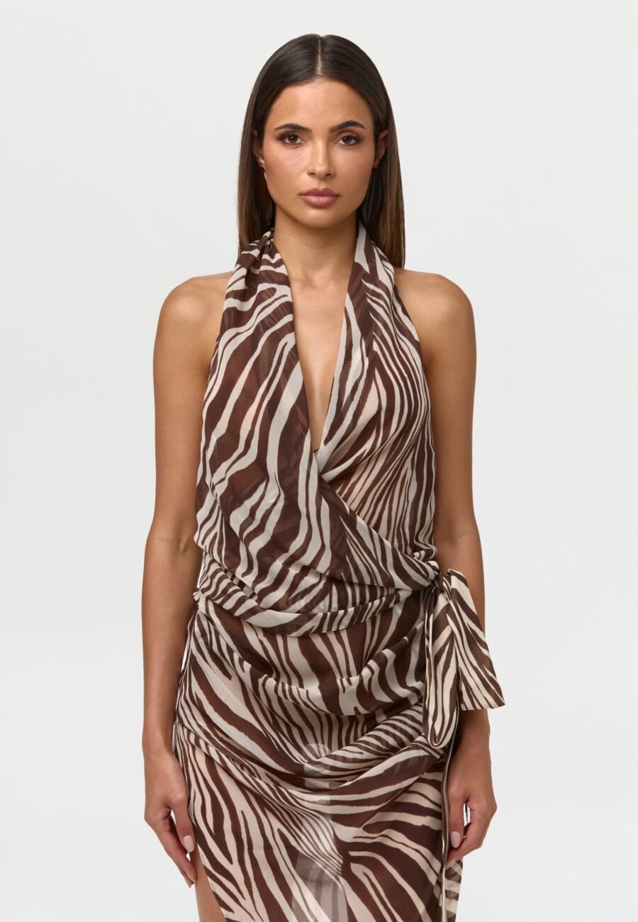 Chiffon Wrap Halter Top