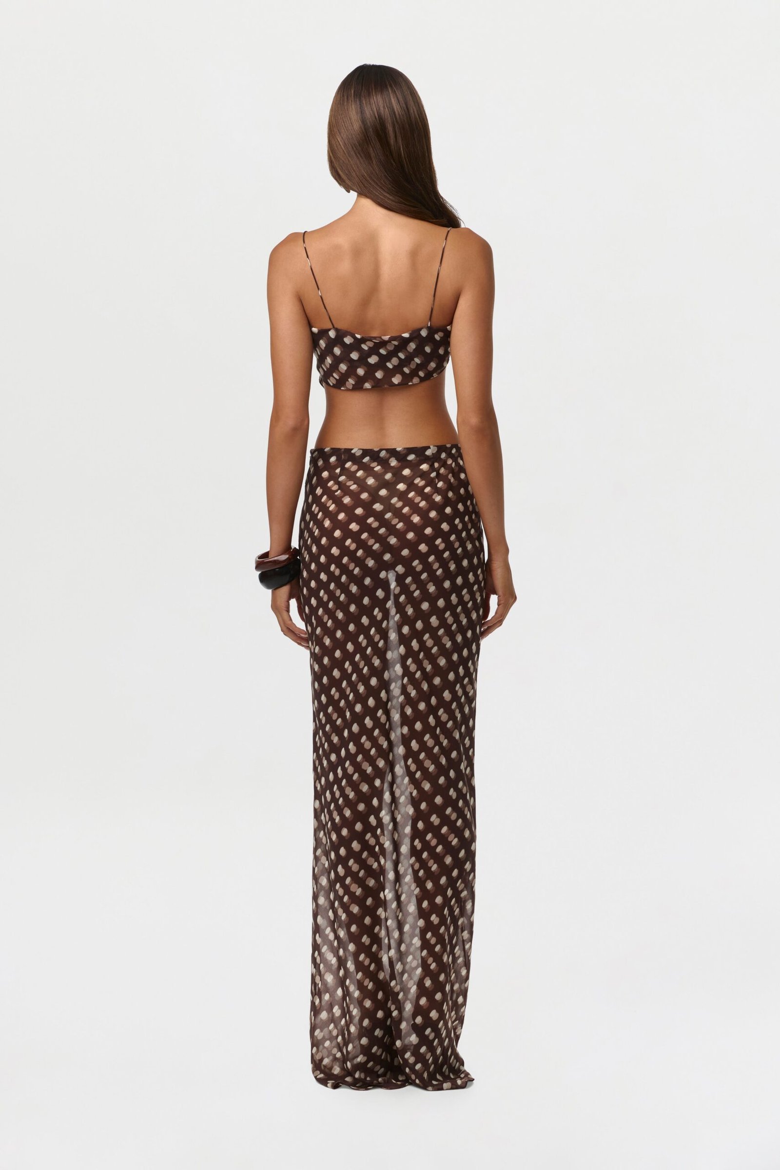 Chiffon Print Asymmetric Crop Top - Image 6
