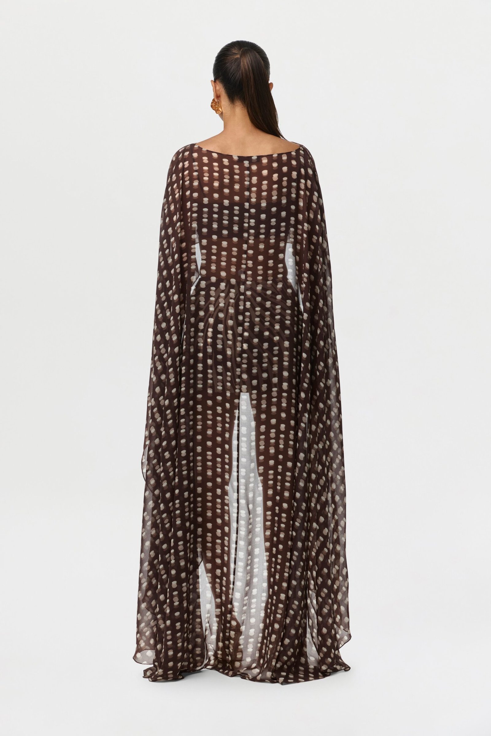 Chiffon Print Cape Crop Top - Image 5