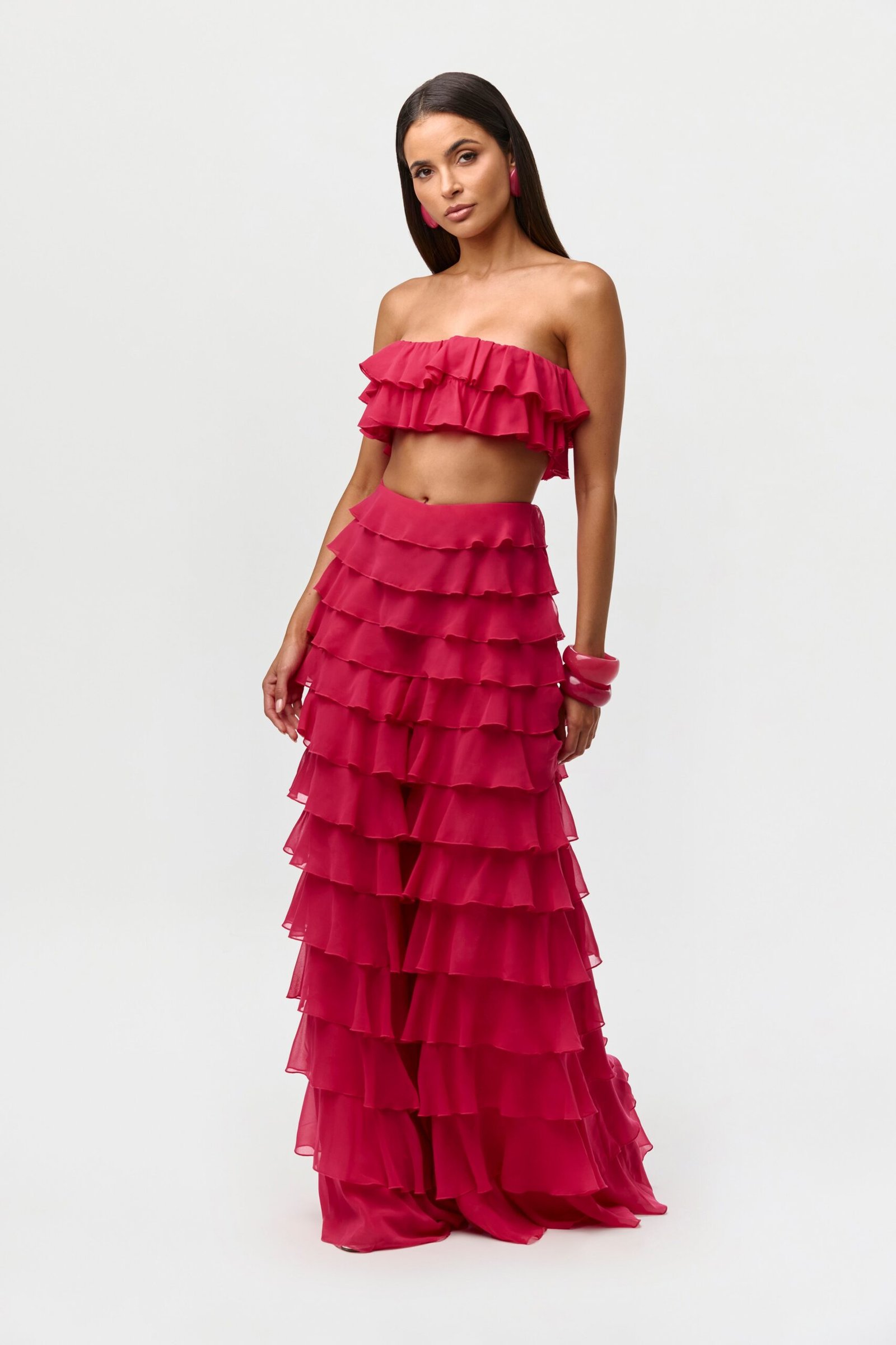 Chiffon Ruffle Bandeau Top - Image 4