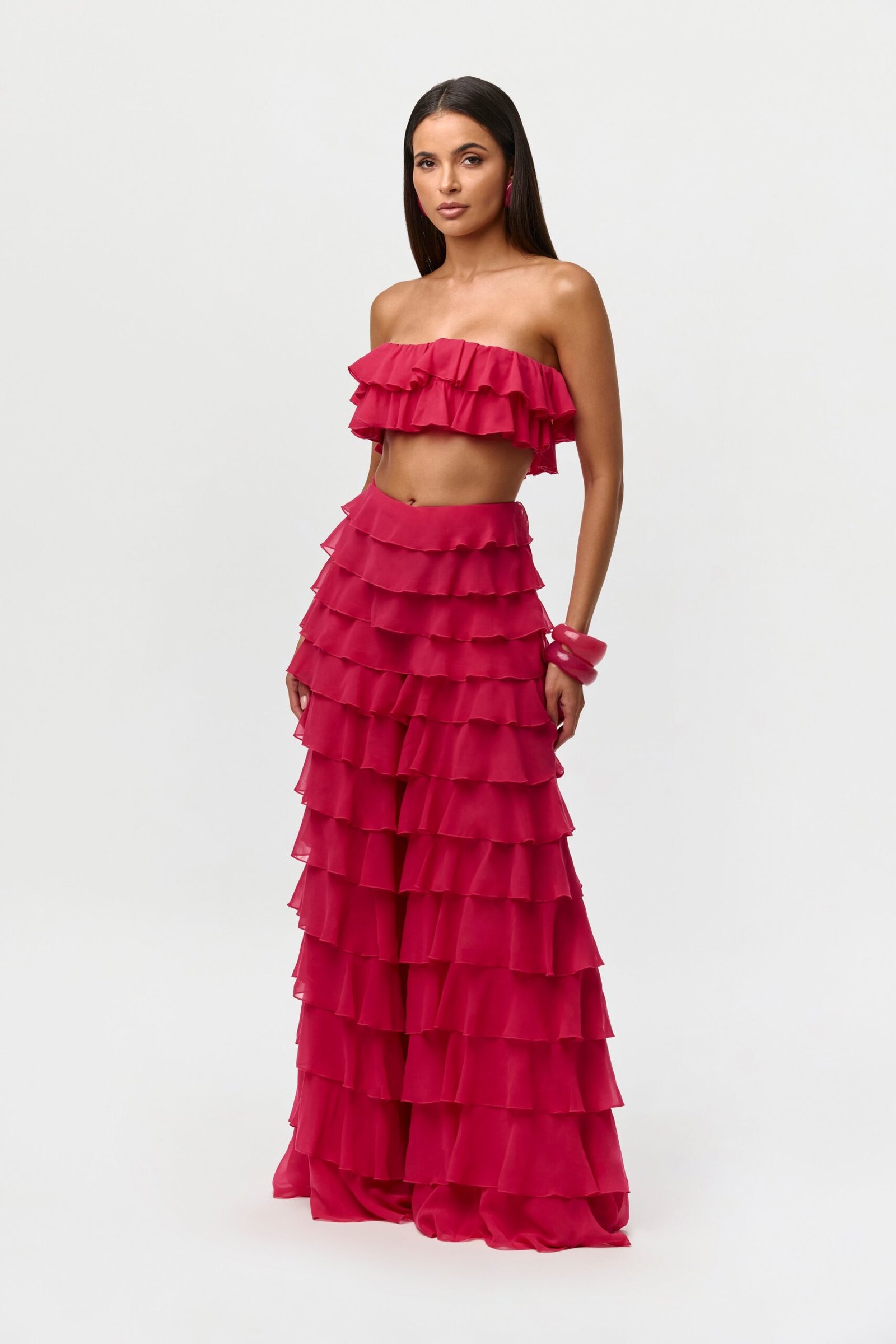 Chiffon Ruffle Bandeau Top - Image 6