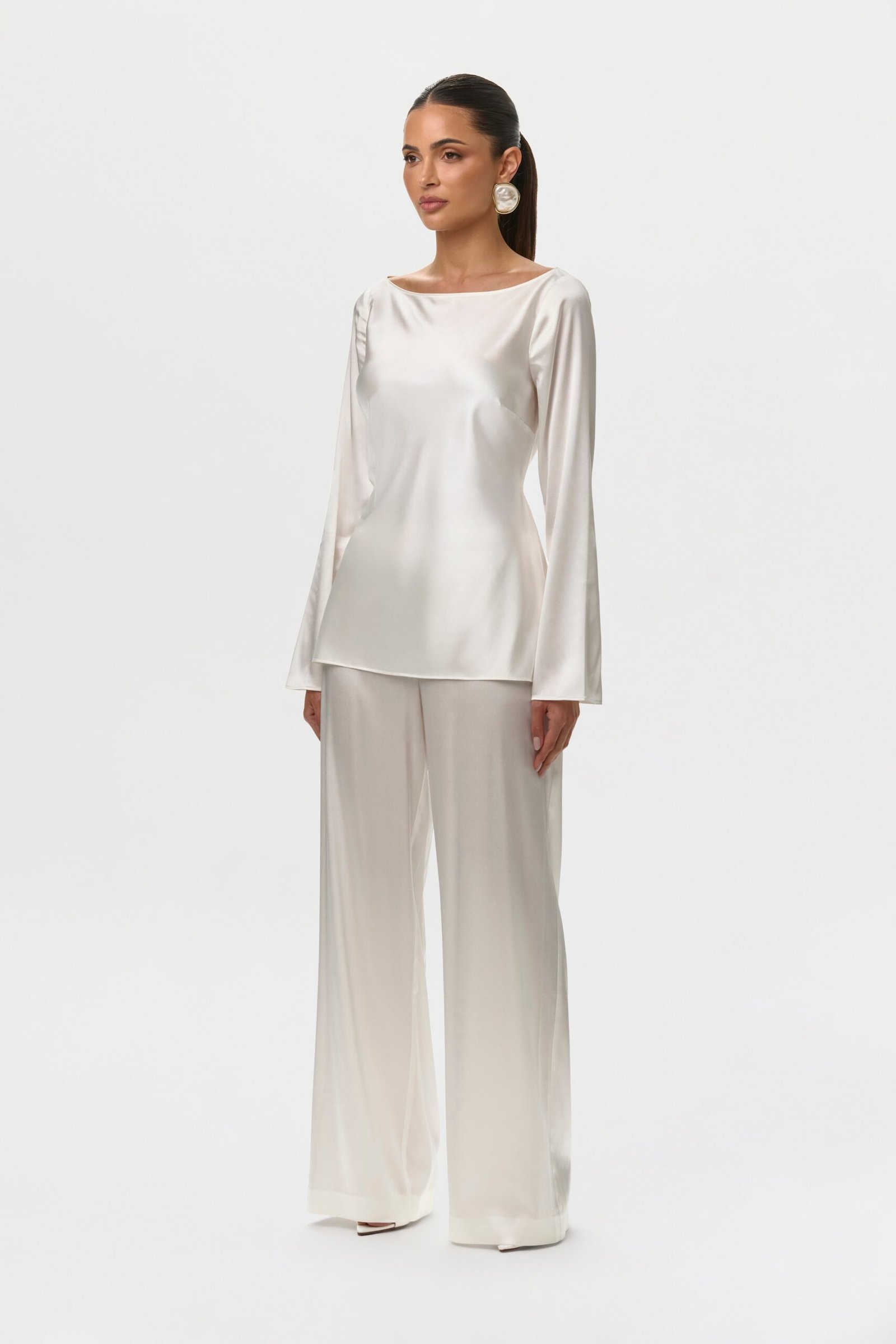 Silk Wide Leg Pants - Image 3