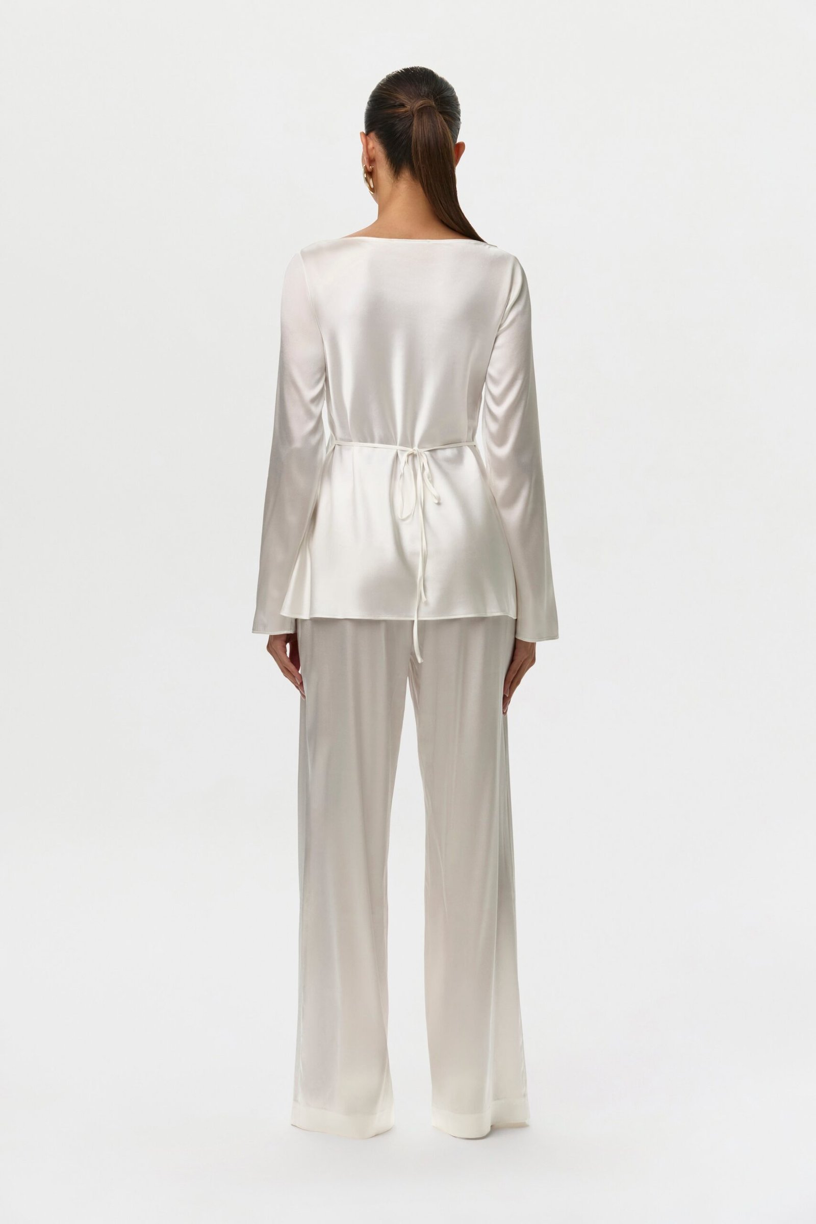 Silk Wide Leg Pants - Image 4
