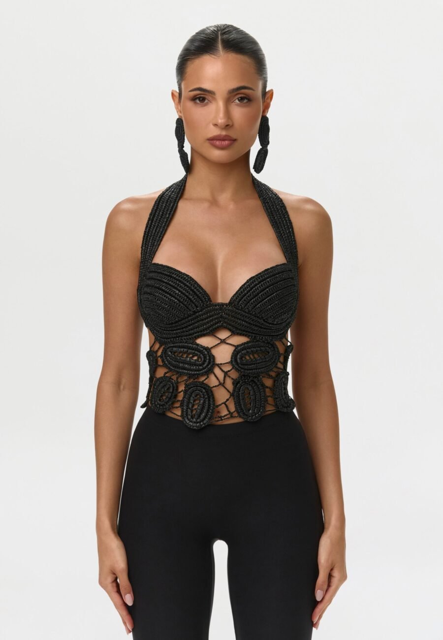 Crochet Bustier Halter Top